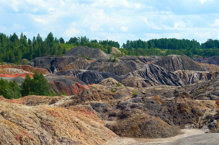 mountains of red clay in the Urals.other planet. The color of iron and the atmosphere of Mars....