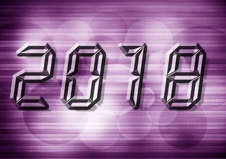 2018 word vector with vilolet background