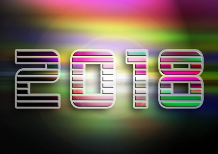 2018 word vector colourful backgroundの写真素材