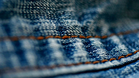Jeans denim texture close up , focus only one point , soft blured background wallpaper