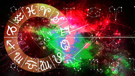 Astrology Horoscope Pattern Texture Background , Graphic Designの写真素材
