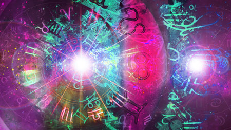 Astrology Horoscope Pattern Texture Background , Graphic Designの写真素材