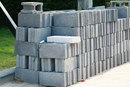 Many Brick for construction, close up