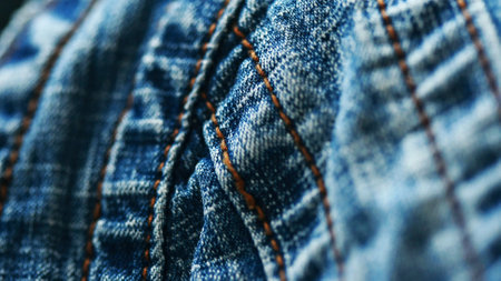 Jeans denim texture close up , focus only one point , soft blured background wallpaperの写真素材