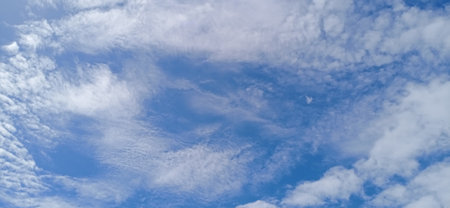 Clouds on the blue sky nature with space background wallpaperの写真素材