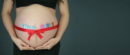 Tummy of pregnancy woman , Close up