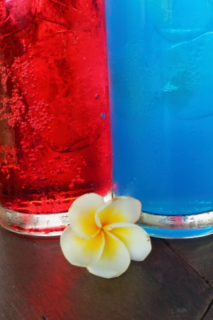 Soft blue and red の写真素材