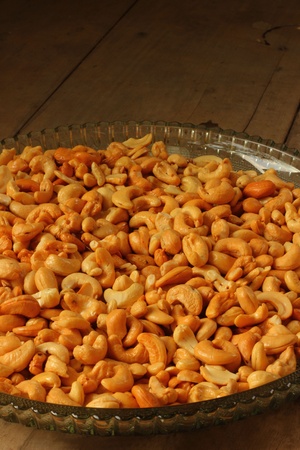 Fry cashew nuts の写真素材