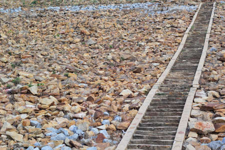 Stairs with stones.の写真素材