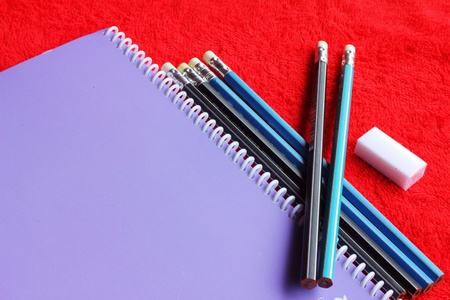Stationery - pencil eraser notebook.の写真素材