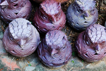 Sculpture - Pottery - owls.の写真素材