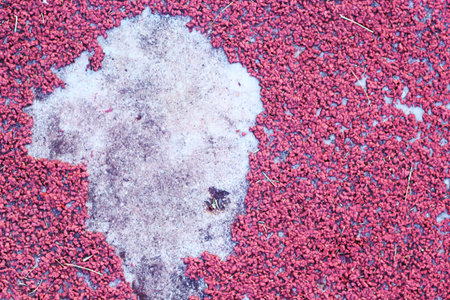 Red cement floor.