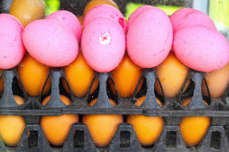 Preserved egg with egg - egg pink.の写真素材