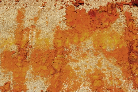 contaminated soil  the wheel tracks on the road.の写真素材