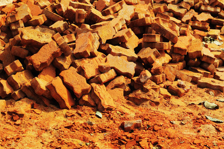 brown brick for construction background textureの写真素材
