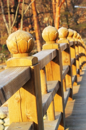Long wooden bridge at Seoraksan Korea.の写真素材