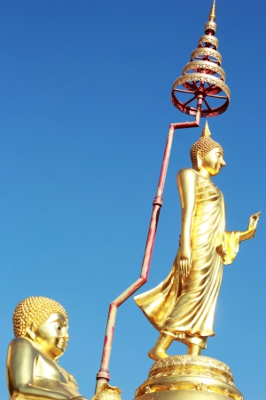 Buddha image in the posture of walking  - Temple Thailand の写真素材