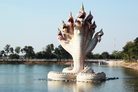 Thai dragon, King of Naga statue in Temple Thailand.の写真素材