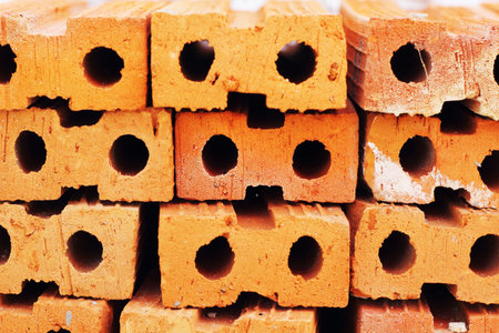 Red brick stack for construction