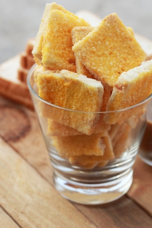 Toast with butter and sprinkling with sugar の写真素材
