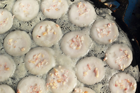 Coconut milk mix sugar and flour. - Kind of Thai sweetmeatの写真素材