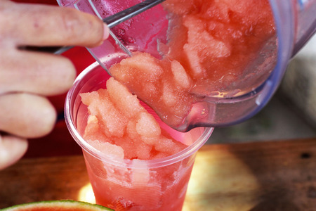 watermelon smoothies in the glassの写真素材