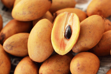 Sapodilla Fruit in the marketの写真素材