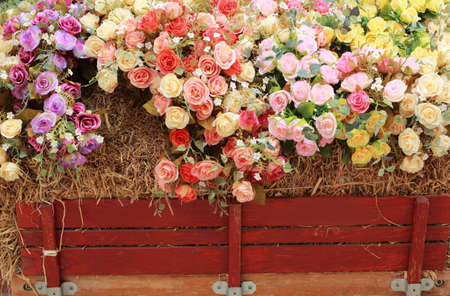 beautiful of rose artificial flowersの写真素材