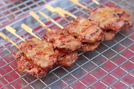 Bar-B-Q or BBQ grill of meatの写真素材