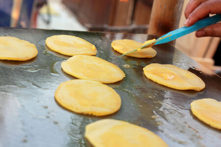 pancake snack in the marketの写真素材