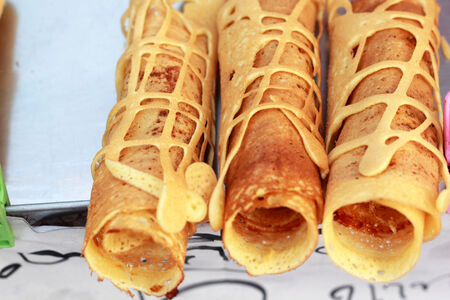 pancake snack in the marketの写真素材