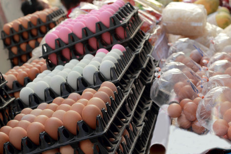 Eggs at the market stall