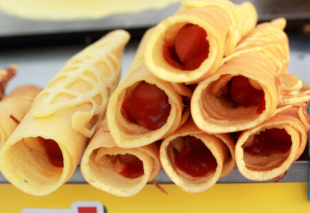 pancake snack in the marketの写真素材