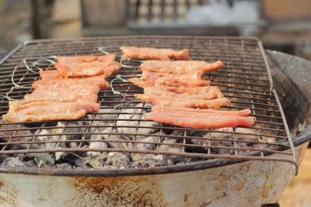 Bar-B-Q or BBQ grill of meatの写真素材