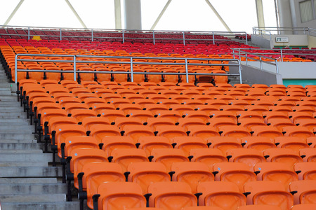 Stadium seats for visitors some sport or footballの写真素材