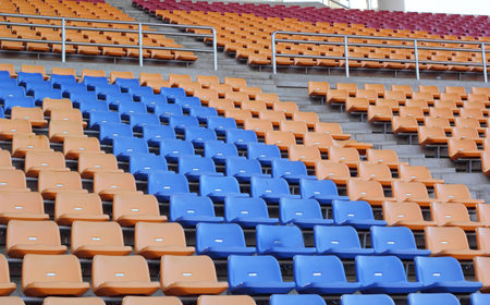 Stadium seats for visitors some sport or football