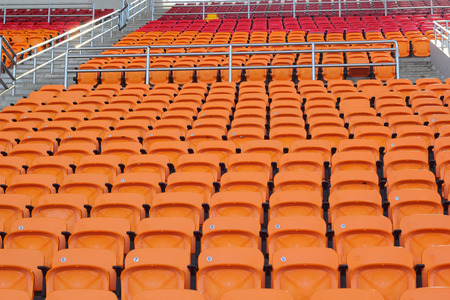 Stadium seats for visitors some sport or footballの写真素材
