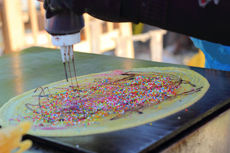 pancake snack in the marketの写真素材