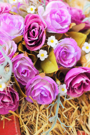 beautiful of rose artificial flowersの写真素材