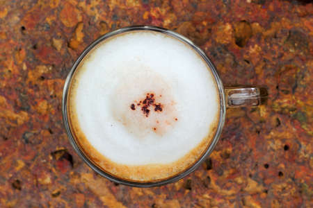 Espresso coffee delicious in glass cupの写真素材