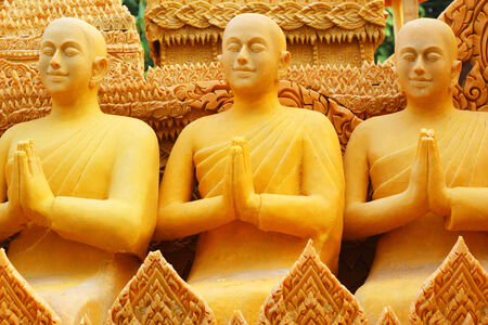 Large wax candles used at the festival.の写真素材