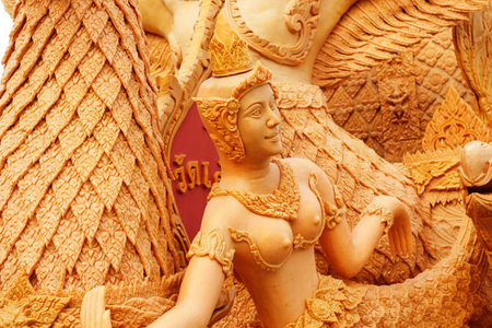 Large wax candles used at the festival.の写真素材