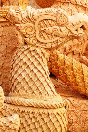 Large wax candles used at the festival.の写真素材