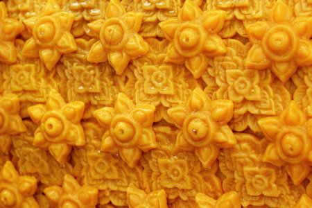 Large wax candles used at the festival.の写真素材