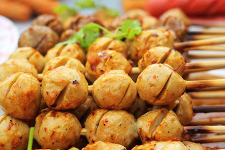 Meat ball for sale a wide range.の写真素材