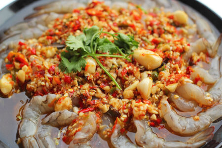 Spicy fresh shrimp - asia foodの写真素材