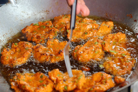 Fried fish patty in the market