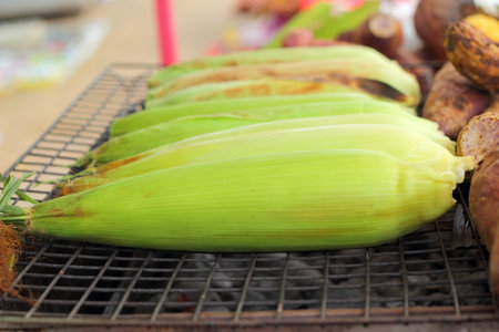 Fresh corn on the grill