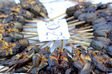 Grilled fish in the market