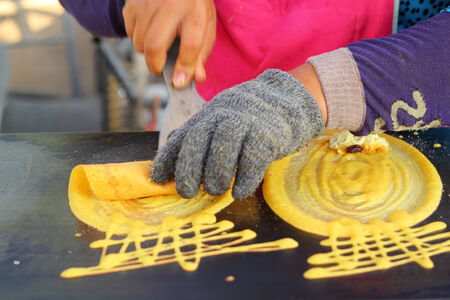 pancake snack in the marketの写真素材